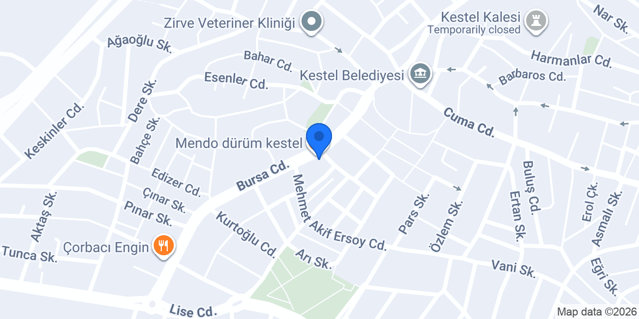 Mendo dürüm kestel konumu