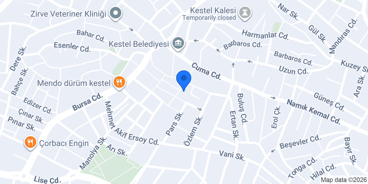 Yapı Kredi - Kestel Şubesi konumu