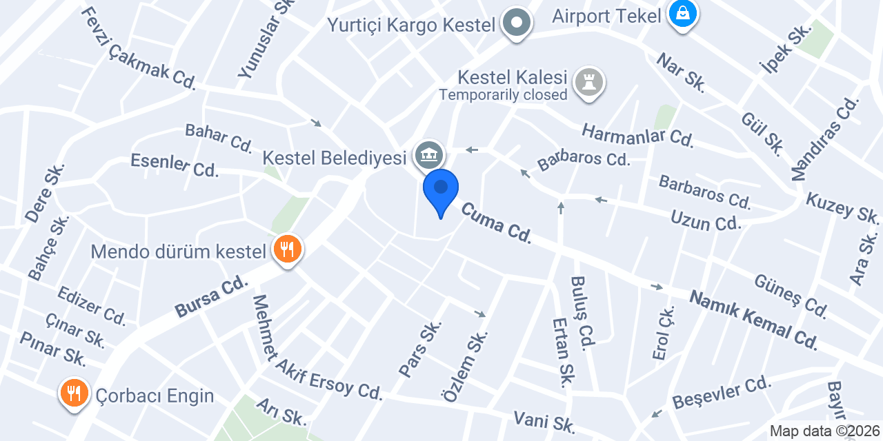 Kestel sürücü kursu konumu