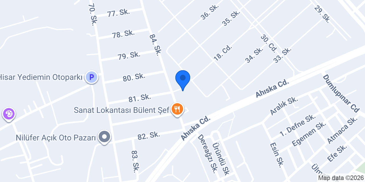 Özvolkanlar Vinç konumu