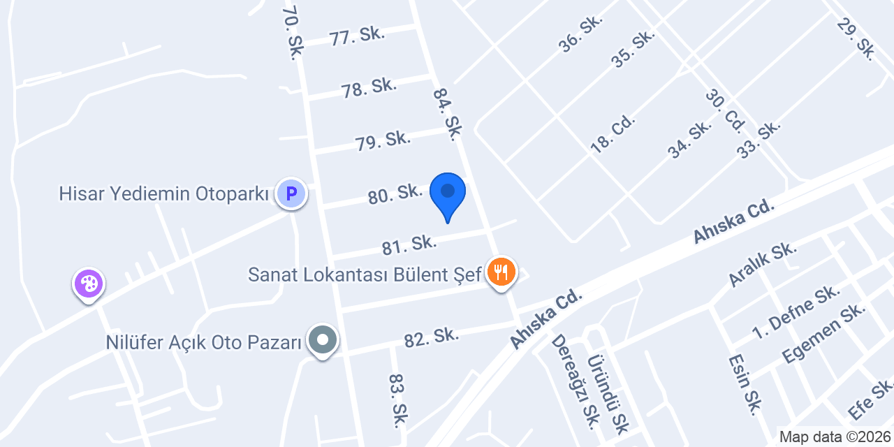 Eurorepar car servis Mes Garage Nilüfer konumu