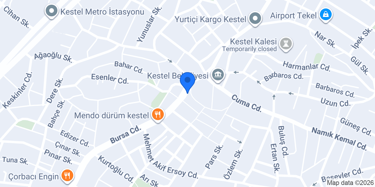 Akbank Kestel Şubesi konumu
