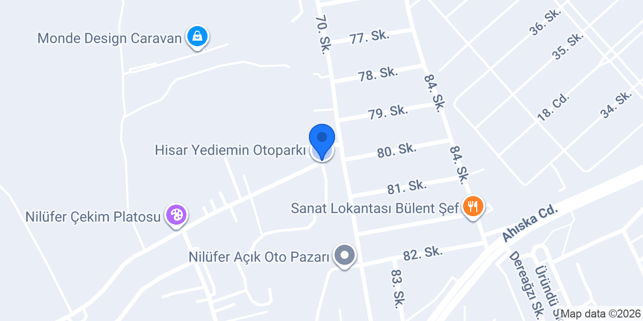 Hisar Yediemin Otoparkı konumu