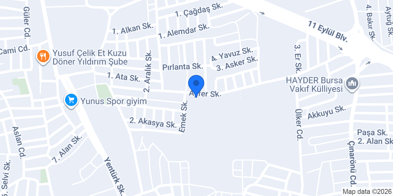 Bursa Haknur Halı Yıkama konumu