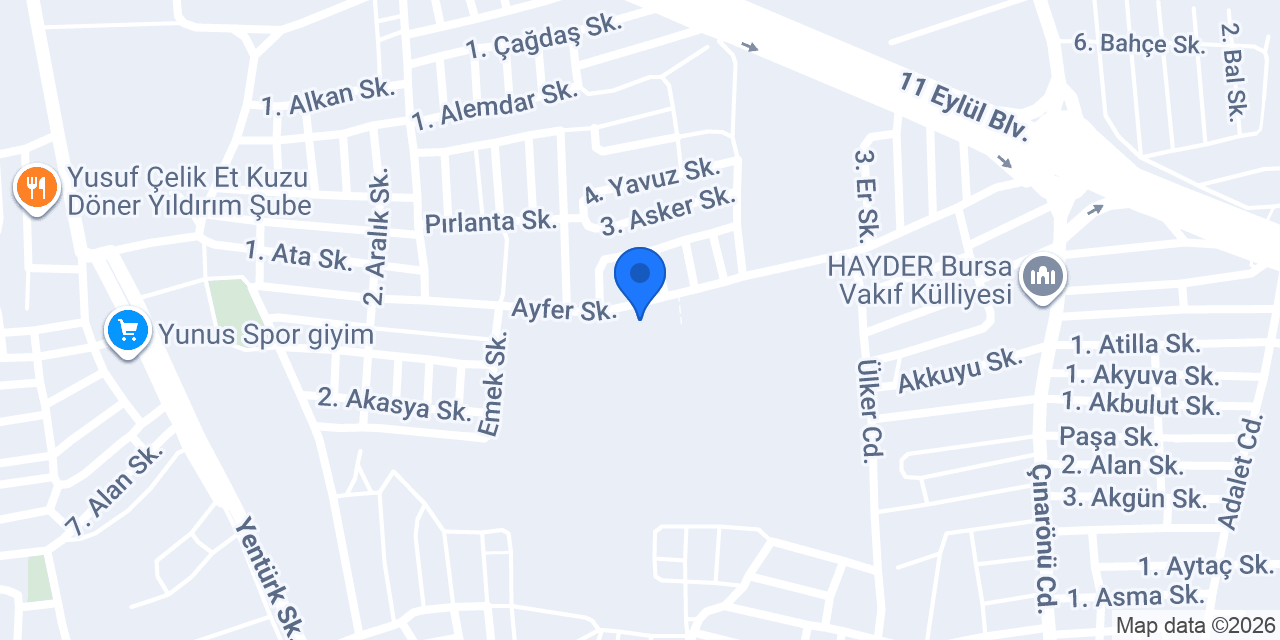 Bursa şapçı konumu