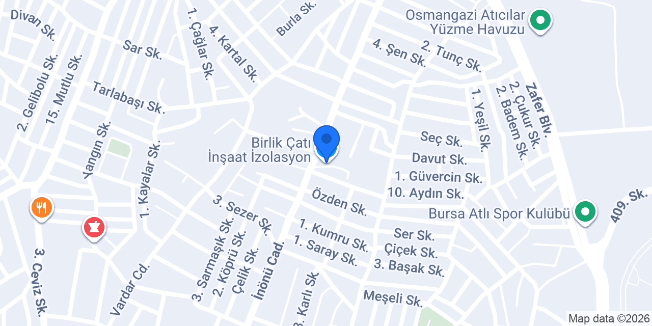Birlik Çatı İnşaat İzolasyon konumu