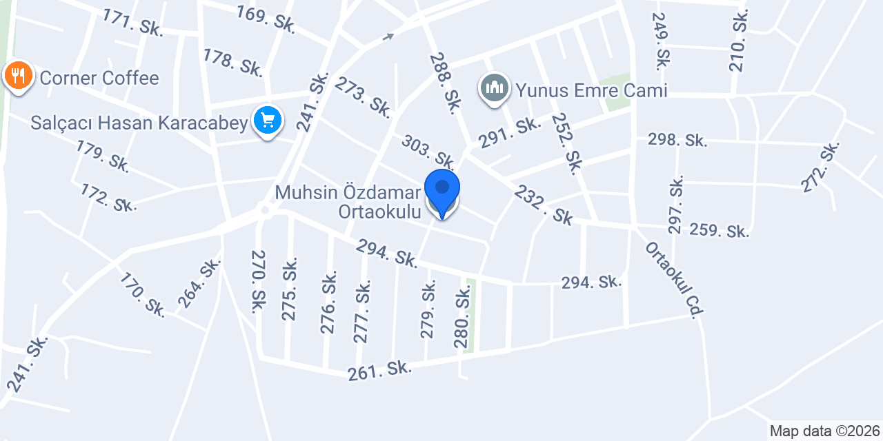 Muhsin Özdamar Ortaokulu konumu