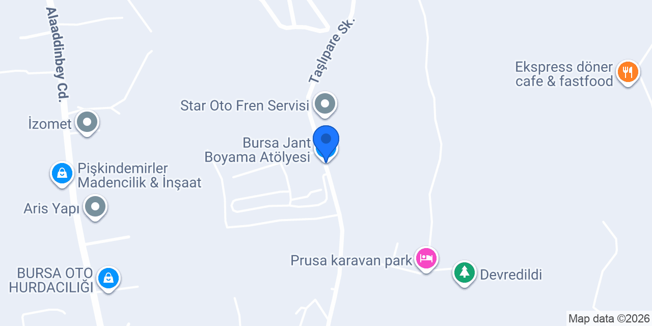 Bursa Jant Boyama Atölyesi konumu