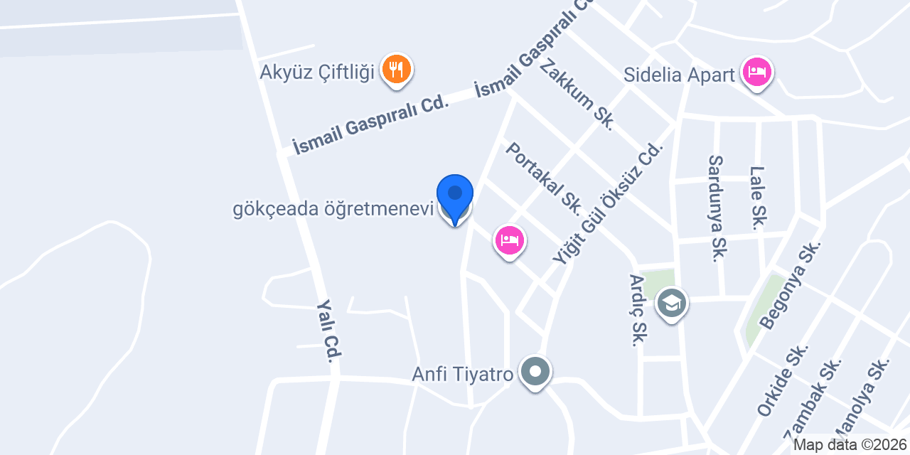 gökçeada öğretmenevi konumu