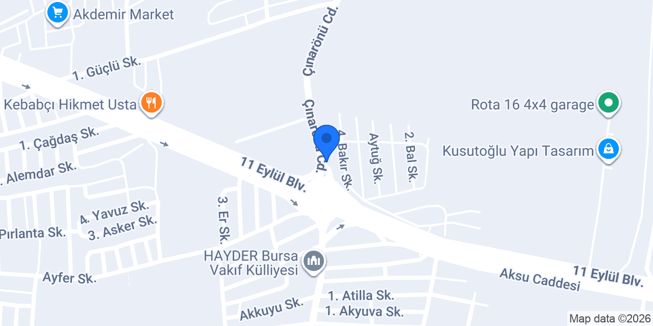 Alaçamlı Oto Lastik konumu