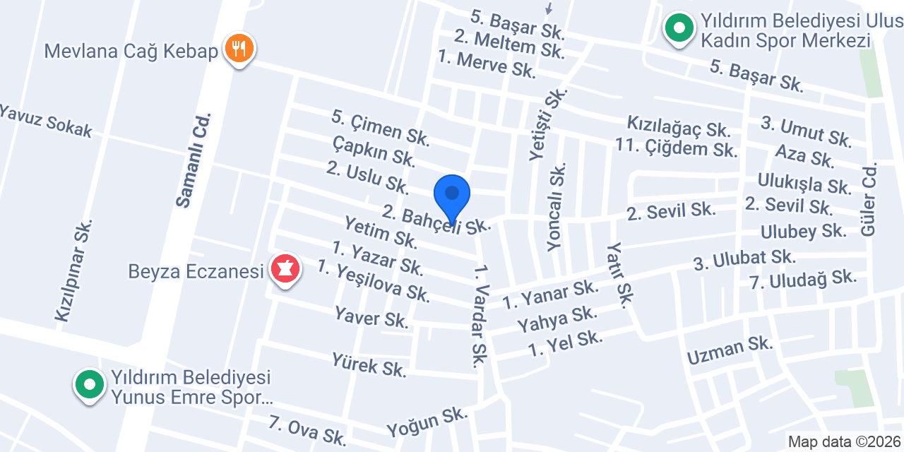 Abbas Usta Cağ Kebap Bursa Yıldırım konumu