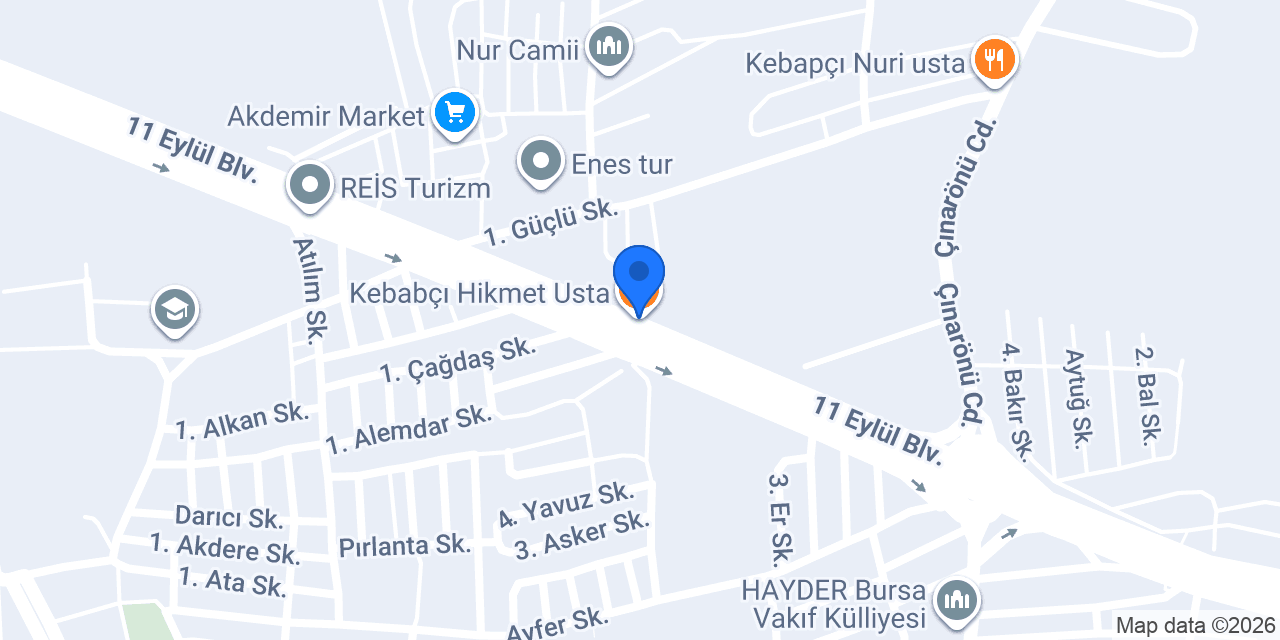 Kebabçı Hikmet Usta konumu