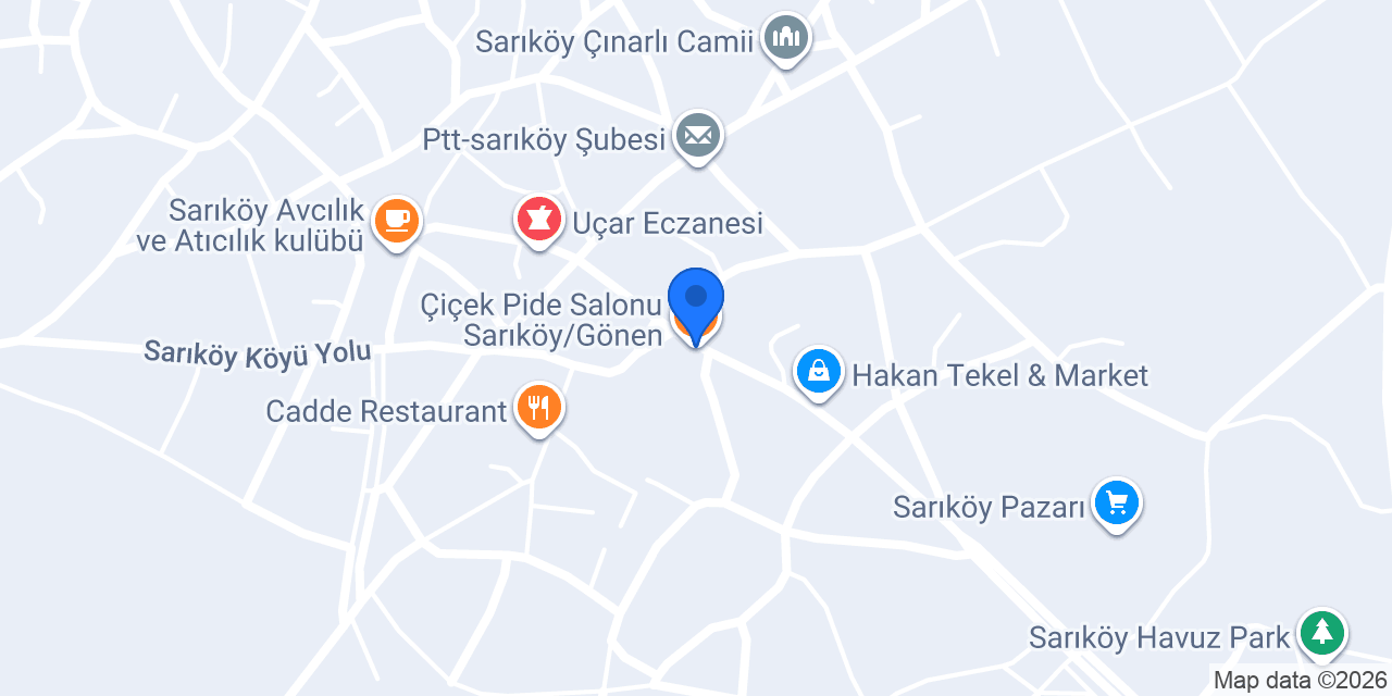 Çiçek Pide Salonu Sarıköy/Gönen konumu