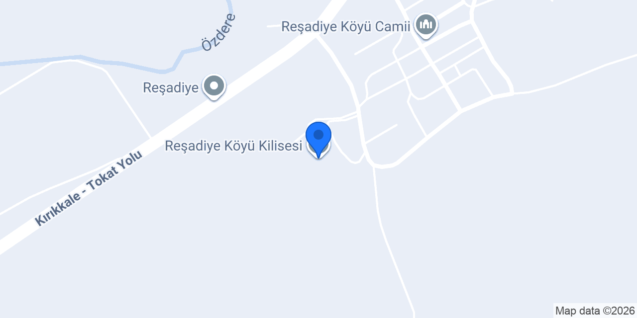 Reşadiye Köyü Kilisesi konumu
