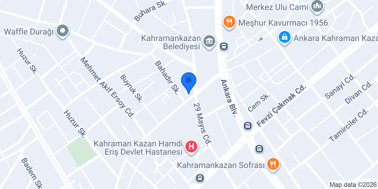 Garanti BBVA Kahramankazan Şubesi konumu