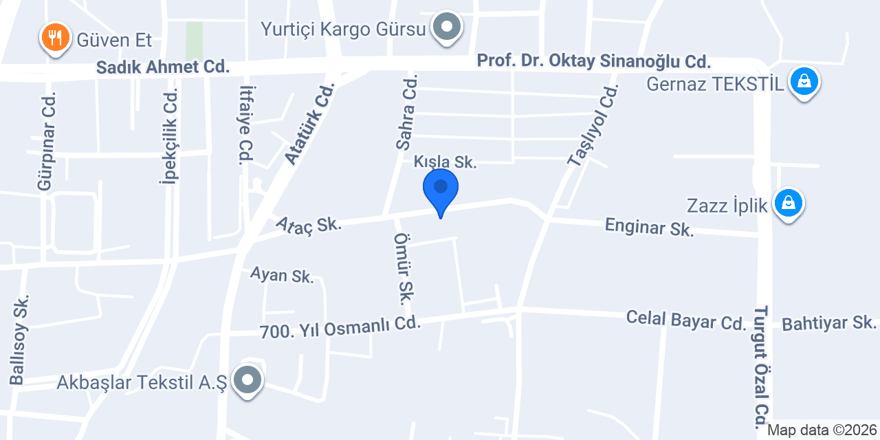 Demir Oto Servis konumu