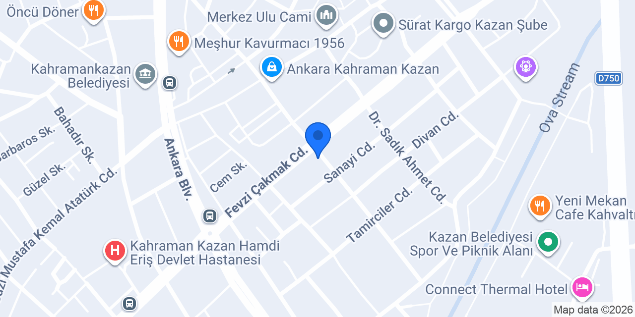 Kahramankazan et lokantası konumu