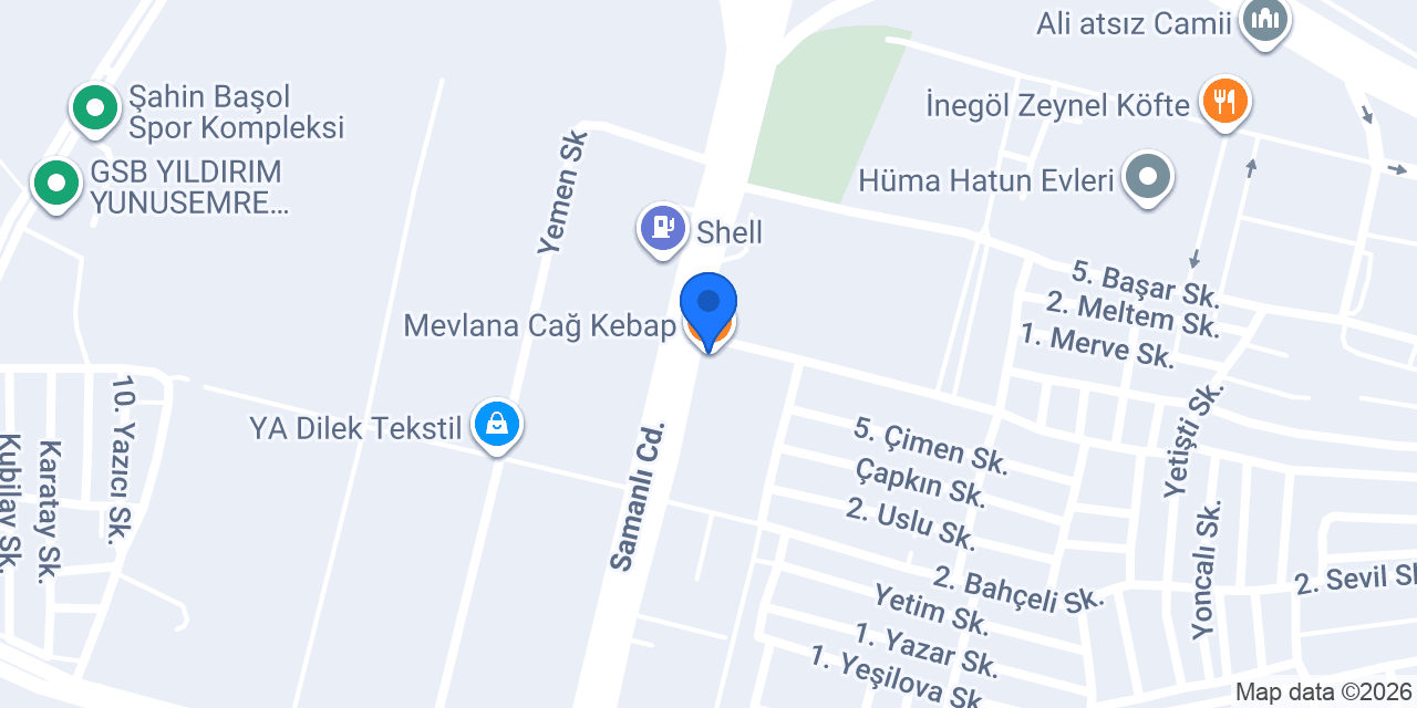 Mevlana Cağ Kebap konumu