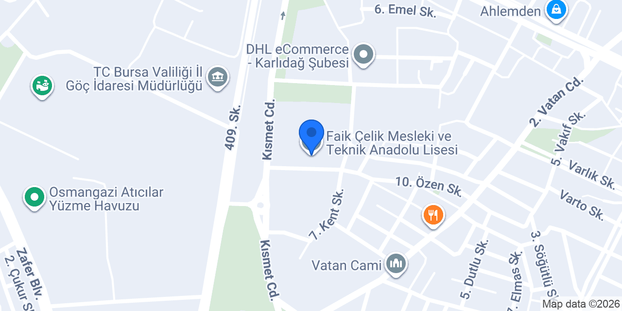 Faik Çelik Mesleki ve Teknik Anadolu Lisesi konumu