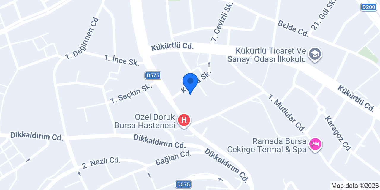 Özel Çekirge Kalp Ve Aritmi Hastanesi konumu