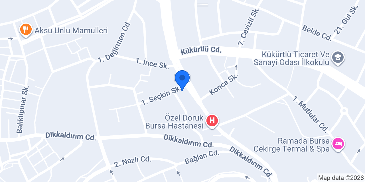 Akbank Çekirge Şubesi konumu