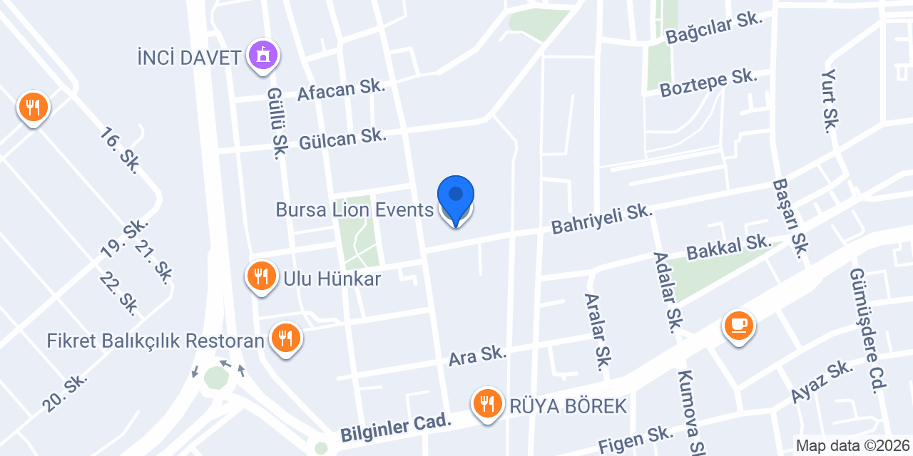 Bursa Lion Events konumu