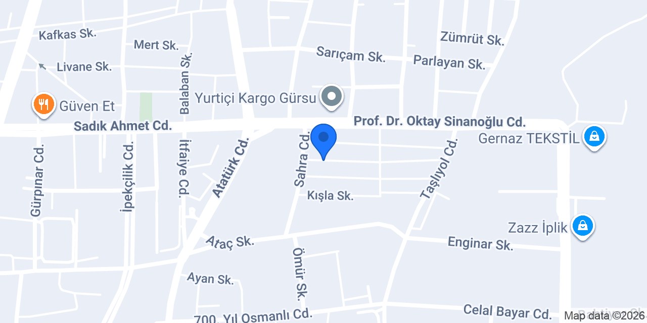 Kaplan Oto Döşeme konumu