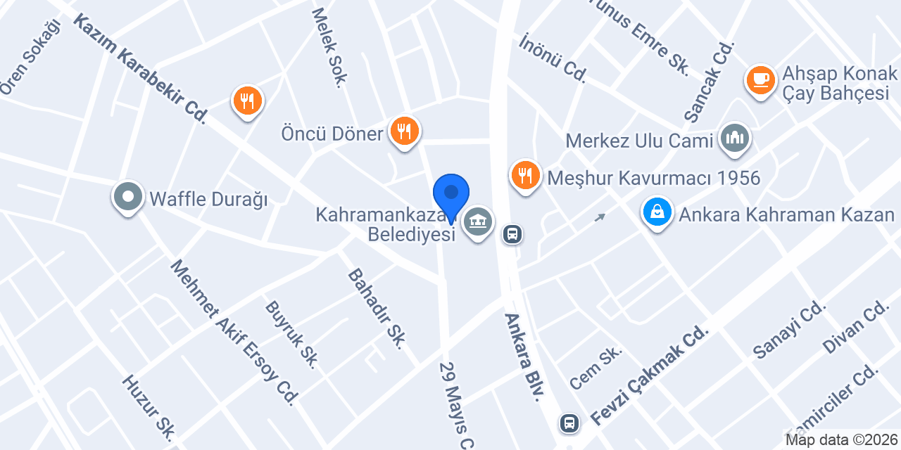 Helvacı Ali Kahramankazan konumu