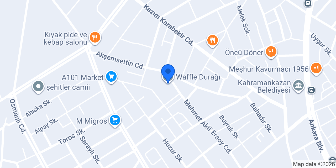 Waffle Durağı konumu