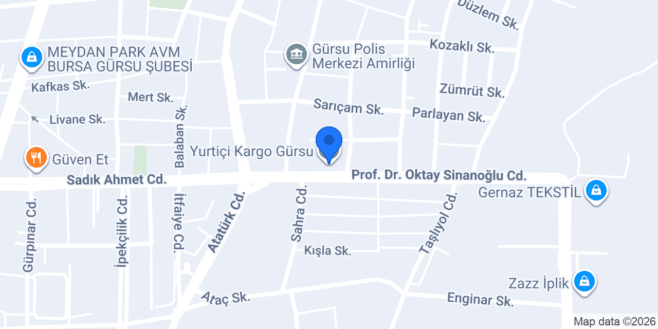 Yurtiçi Kargo Gürsu konumu