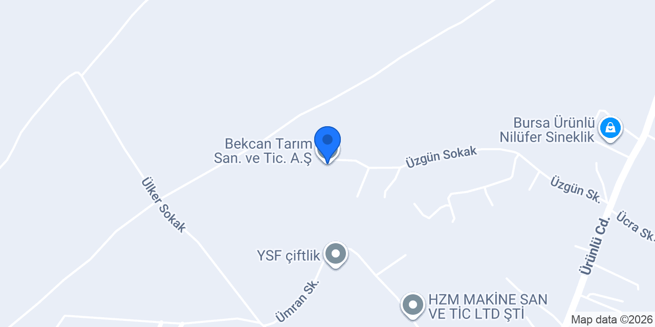 Bekcan Tarım San. ve Tic. A.Ş. konumu