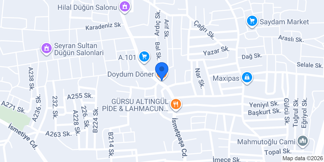Doydum Döner konumu