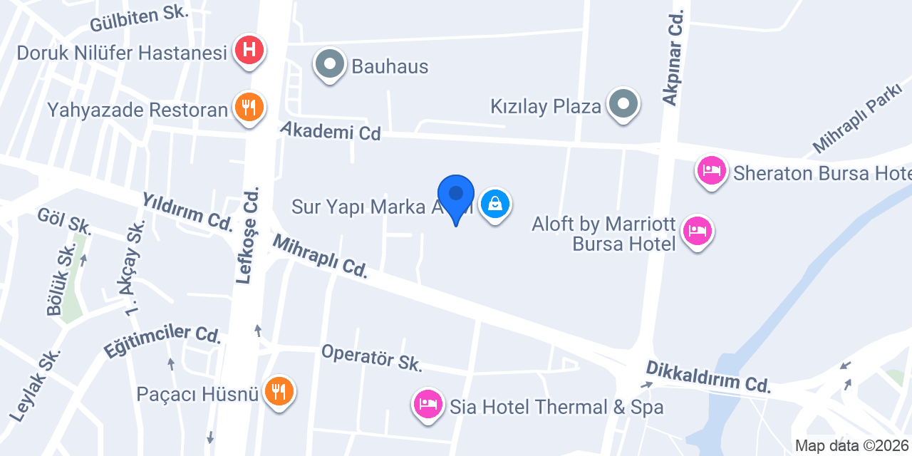 EFOR Sur Yapı Marka AVM konumu