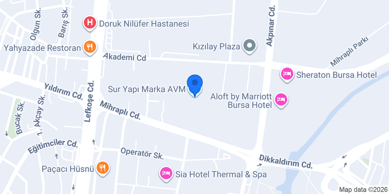 Sur Yapı Marka AVM konumu