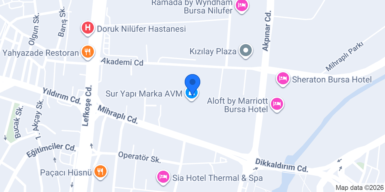 Arden FC Sur Yapı Marka AVM -Bursa konumu
