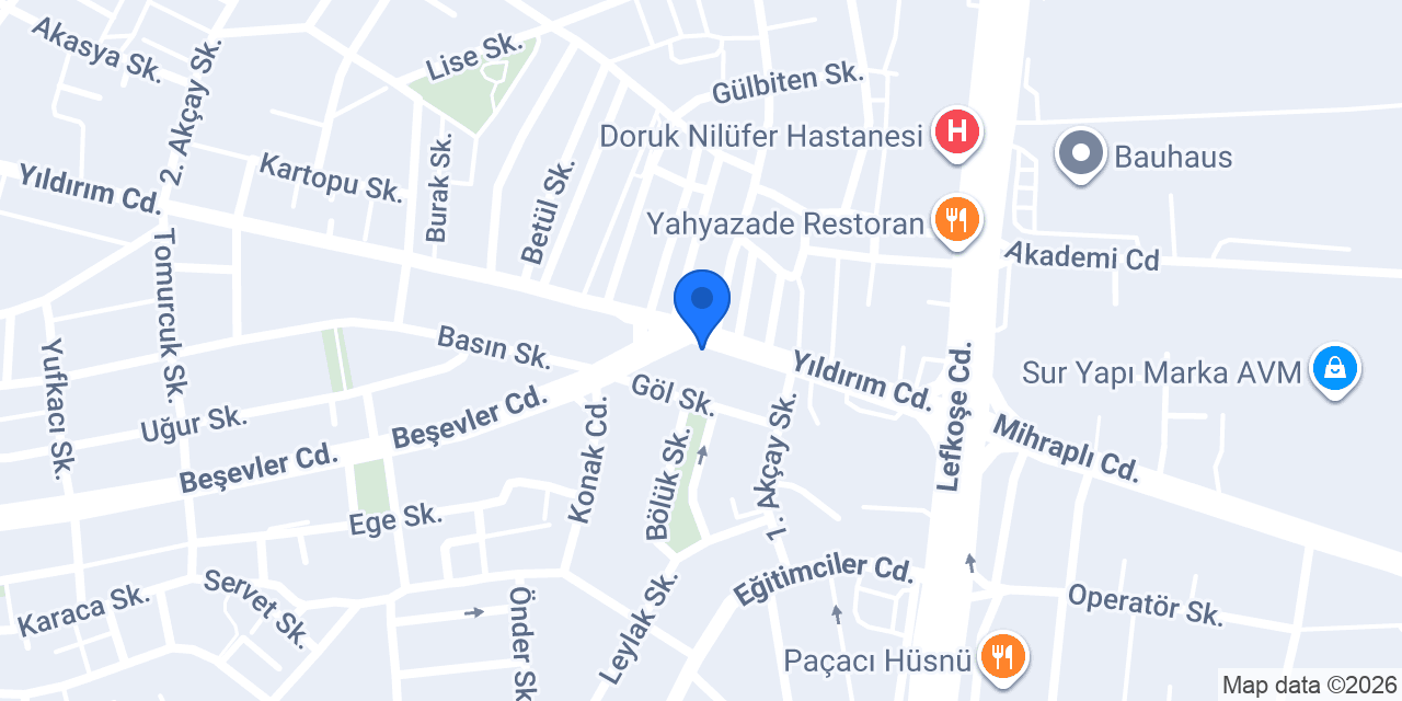 Eczane Merkez Nilüfer konumu