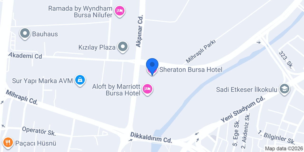 Sheraton Bursa Hotel konumu