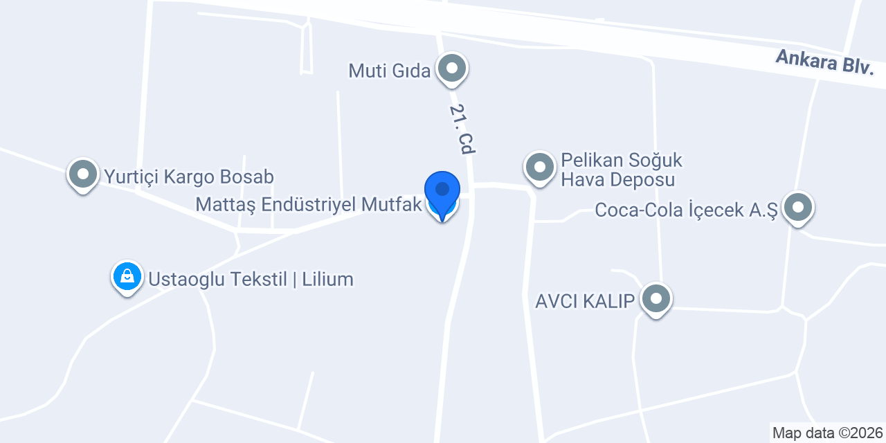 Mattaş Endüstriyel Mutfak konumu