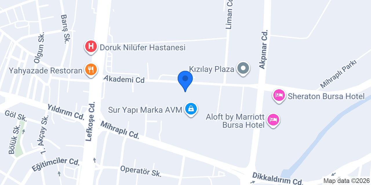 Praticar Bursa Nilüfer Araç Kiralama konumu