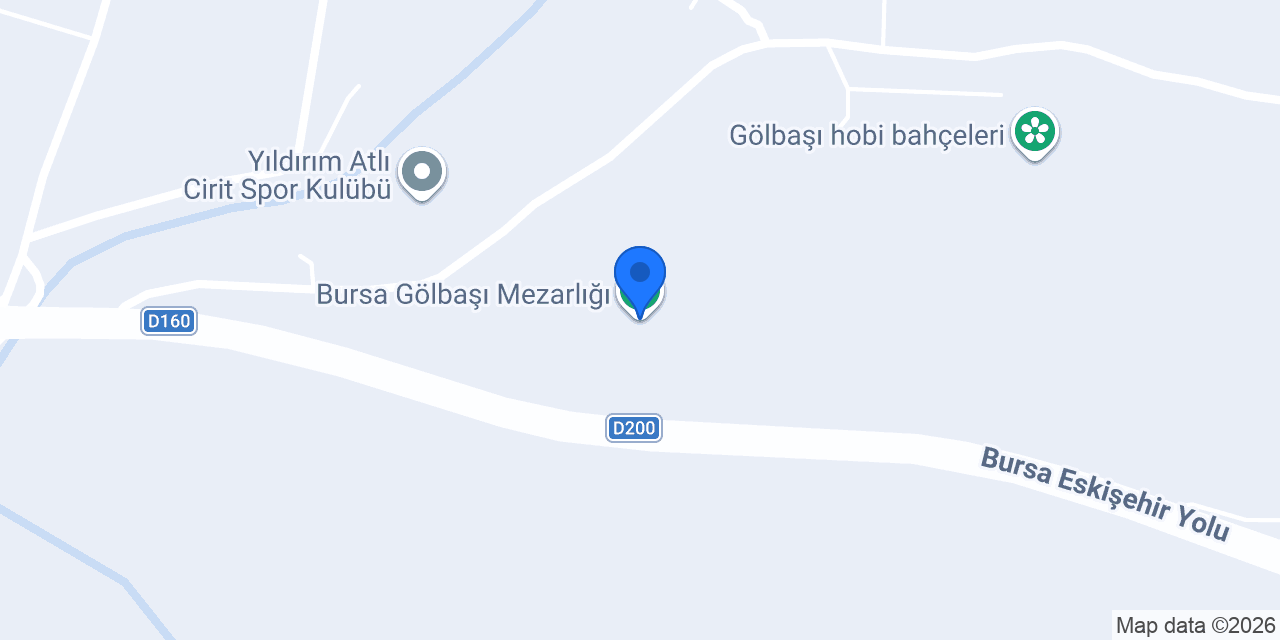 Bursa Gölbaşı Mezarlığı konumu