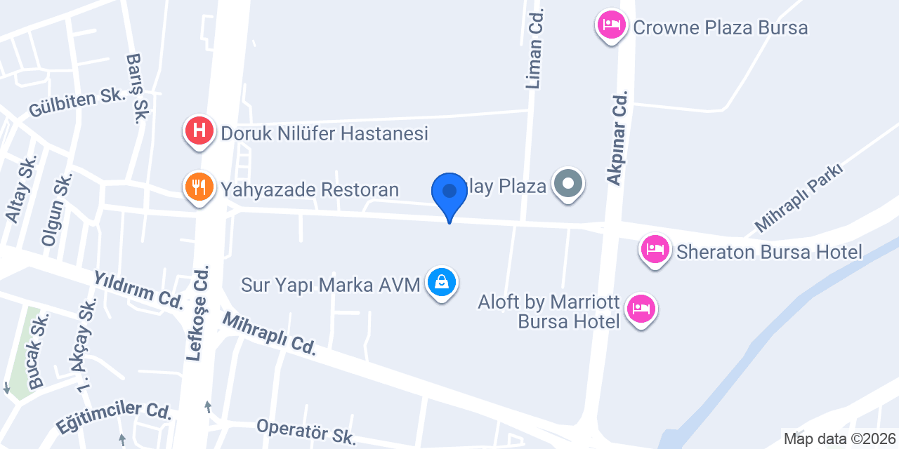 Ariş Pırlanta Bursa Sur Yapı Marka Avm konumu