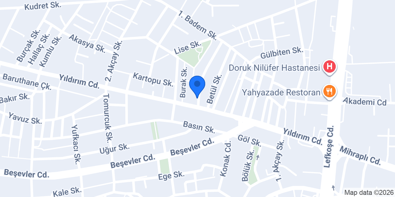 Bursa Yiğit Tesisat konumu
