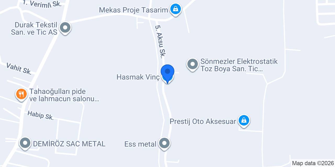 Hasmak Vinç konumu