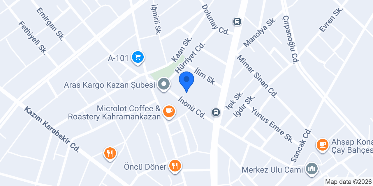 Kahramankazan MTAL Pansiyonu konumu