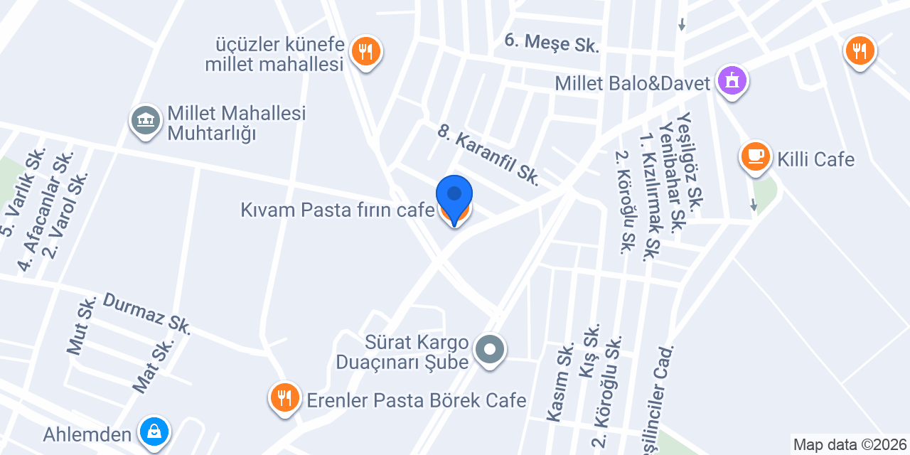 Kıvam Pasta cafe konumu