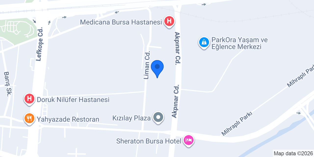 Vakıf Katılım Bursa Ticari Şubesi konumu