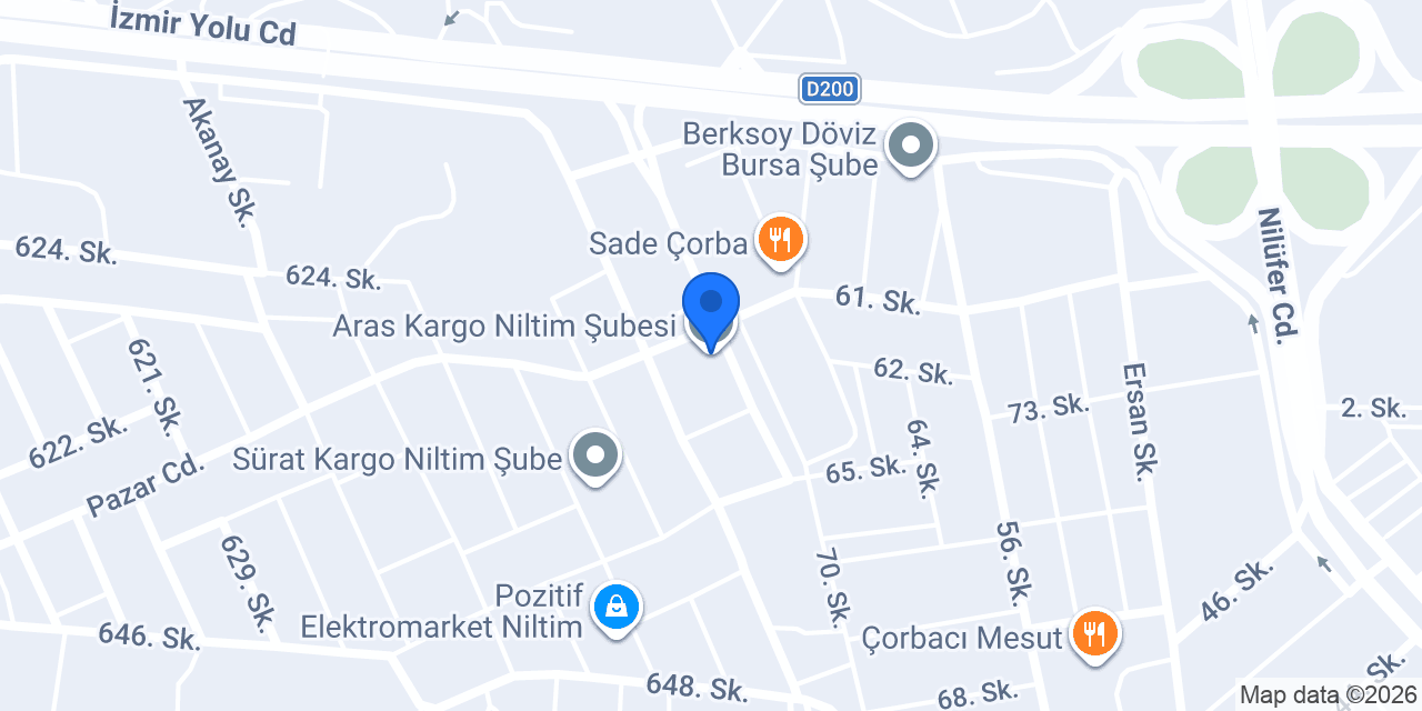 Aras Kargo Niltim Şubesi konumu