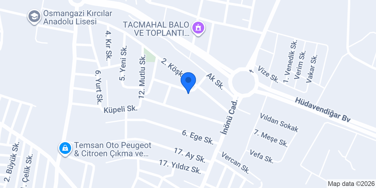 Türkmen Mobilya konumu