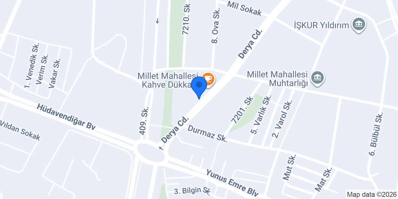 Sütlüce Kadayıf Bursa Millet Mahallesi konumu