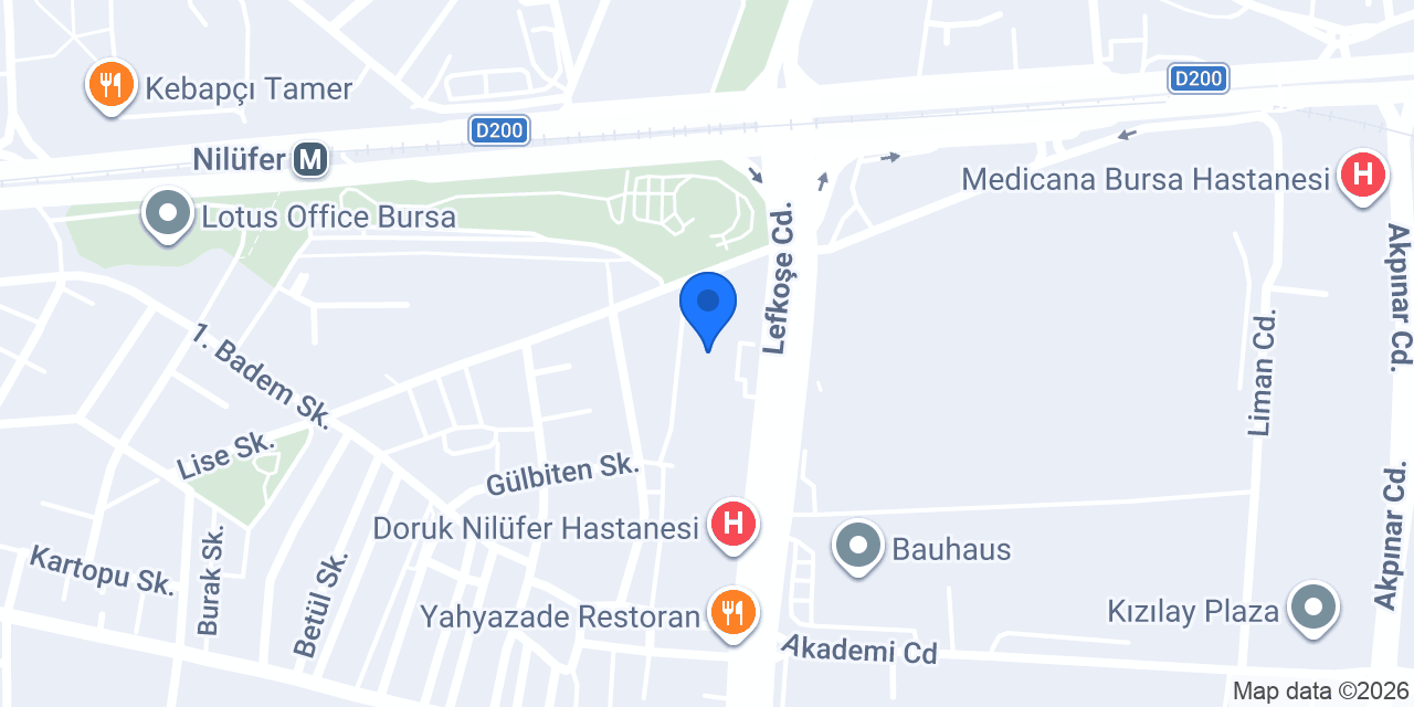 Bursa Ortodontist Cansel Göçtürk konumu